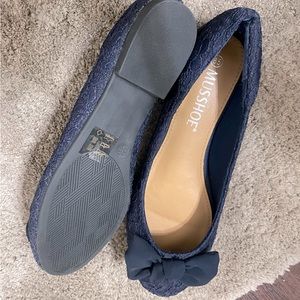 MUSSHOE Women's Comfortable Bowknot Lace Breathable Ballet Flats